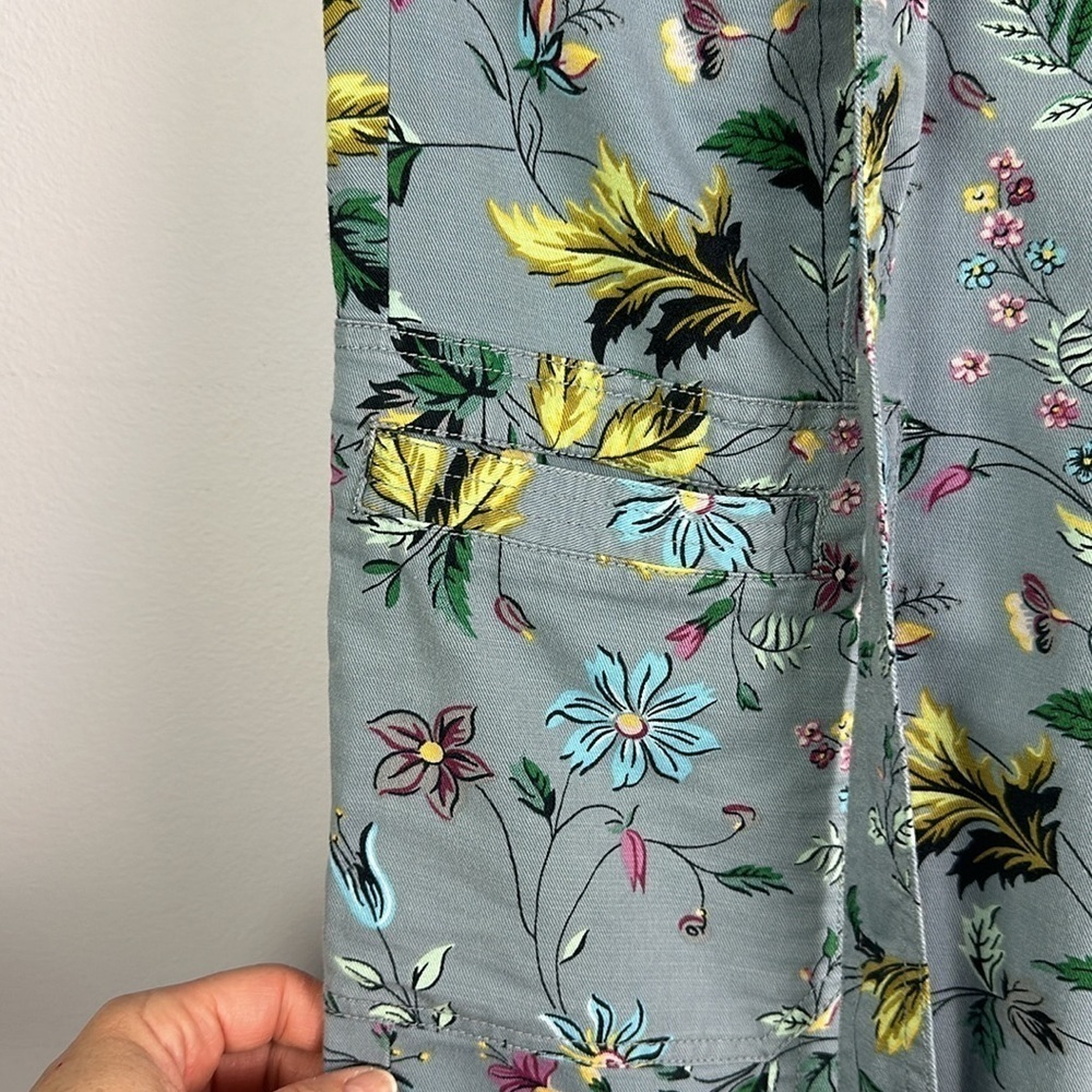 Anthropologie Victoria Floral Cargo Pants Size 8 High Waisted Belted Relaxed Fit - Picture 6 of 16